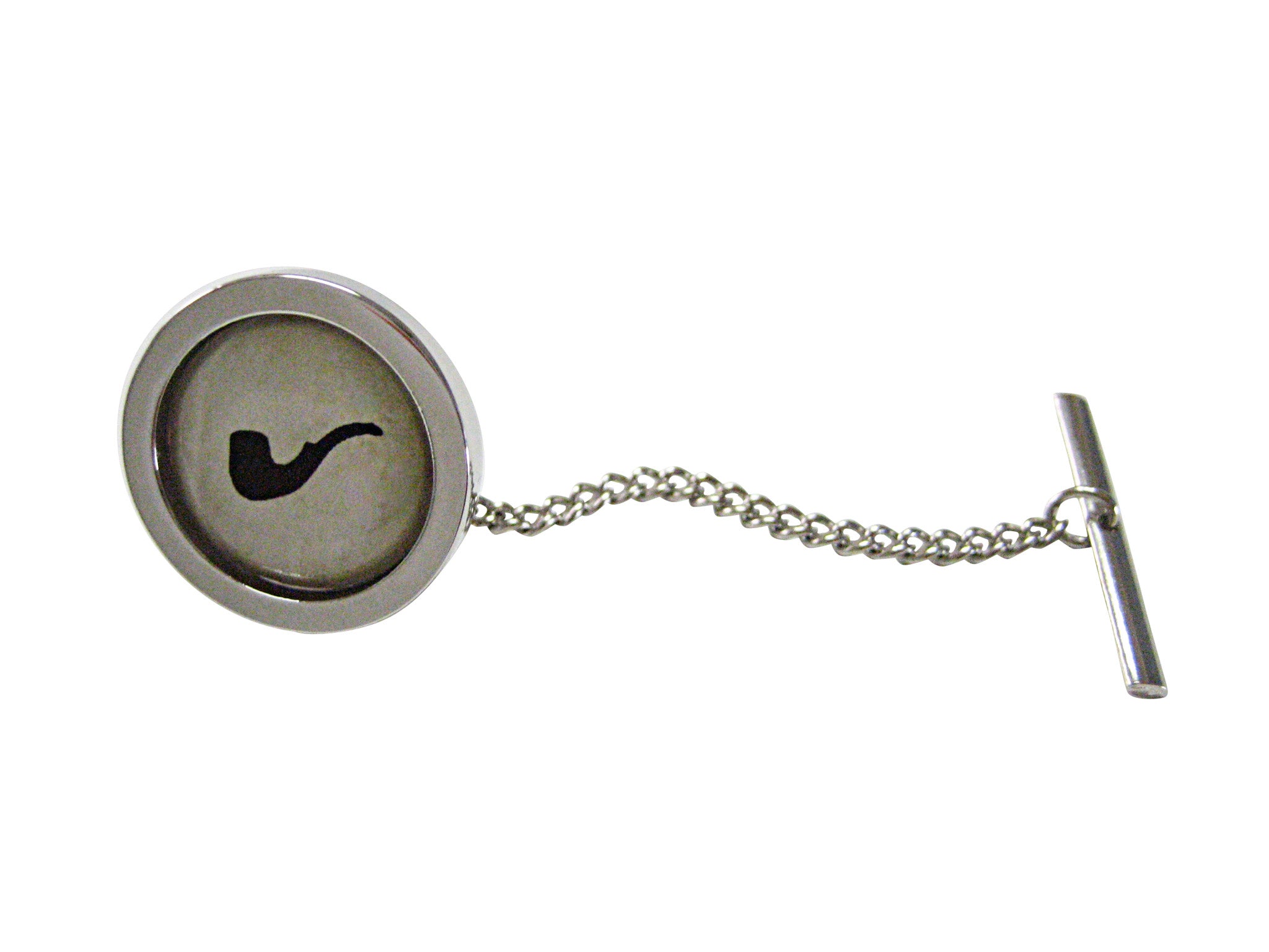 Circular Smoking Pipe Design Tie Tack