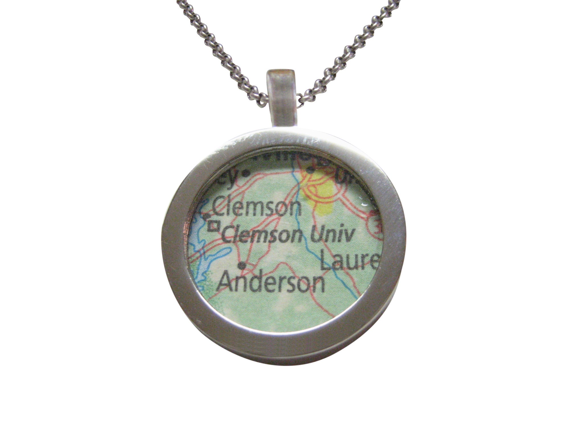 Clemson University Map Pendant Necklace