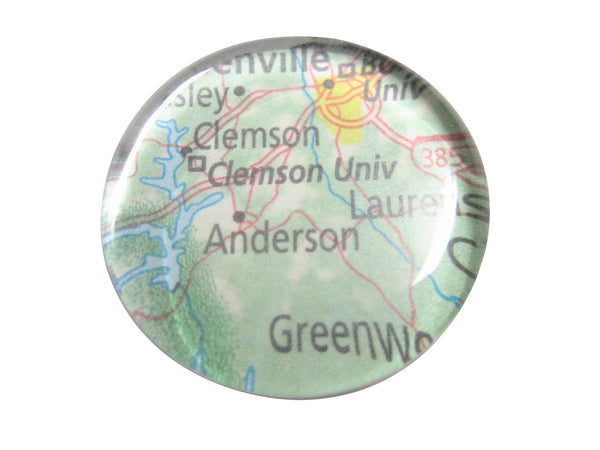 Clemson University South Carolina Map Pendant Magnet