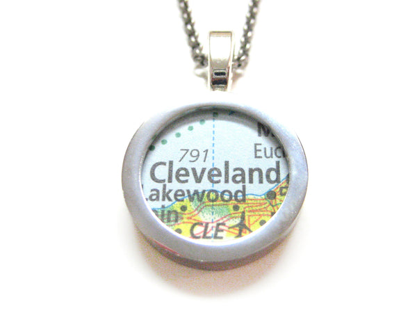 Cleveland Ohio Map Pendant Necklace