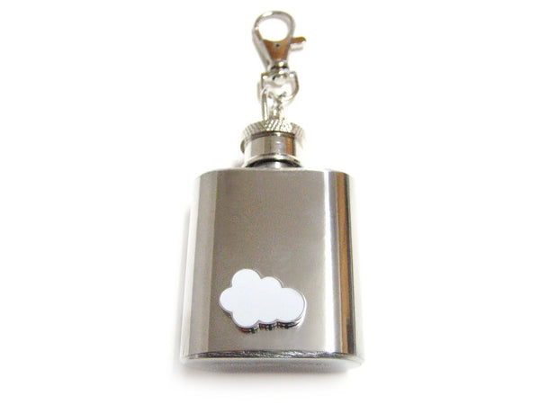 1 Oz. Stainless Steel Key Chain Flask with Cloud Pendant