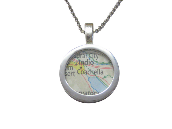 Coachella Festival Map Pendant Necklace