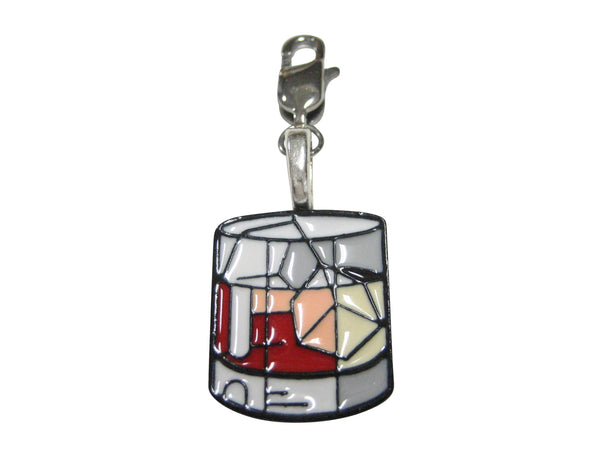 Cocktail Drink On The Rocks Pendant Zipper Pull Charm
