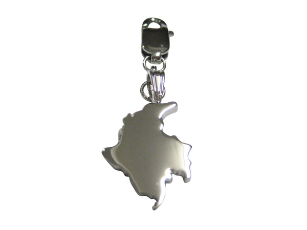 Colombia Country Map Shape Pendant Zipper Pull Charm