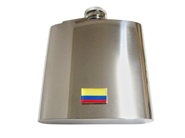 Colombia Flag Pendant 6 Oz. Stainless Steel Flask