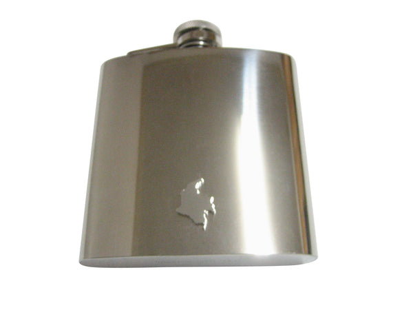 Colombia Map Shape Pendant 6 Oz. Stainless Steel Flask