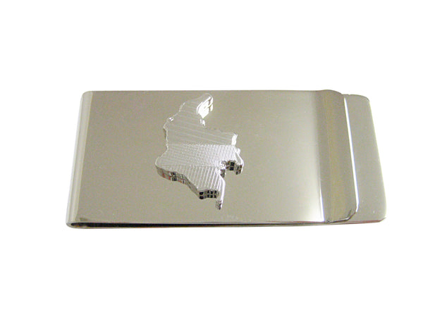 Colombia Map Shape and Flag Design Money Clip