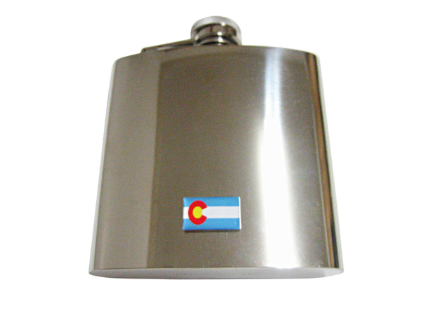 Colorado State Flag Pendant 6 Oz. Stainless Steel Flask
