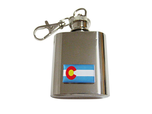 Colorado State Flag Pendant Keychain Flask