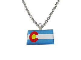 Colorado State Flag Pendant Necklace