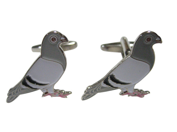 Colored Flat Pigeon Bird Cufflinks