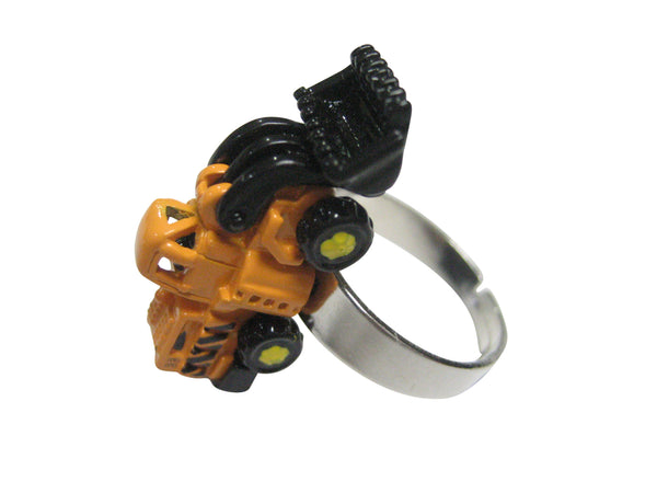 Colored Excavator Heavy Machinery Adjustable Size Fashion Ring