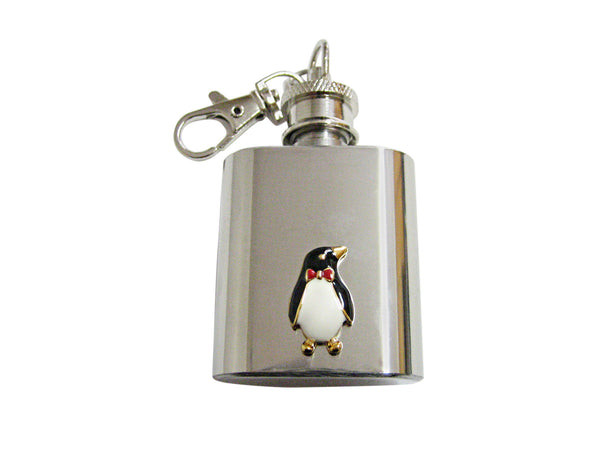 Colored Penguin Bird 1 Oz. Stainless Steel Key Chain Flask