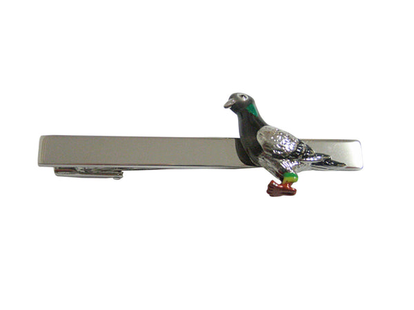Colored Pigeon Bird Square Tie Clip