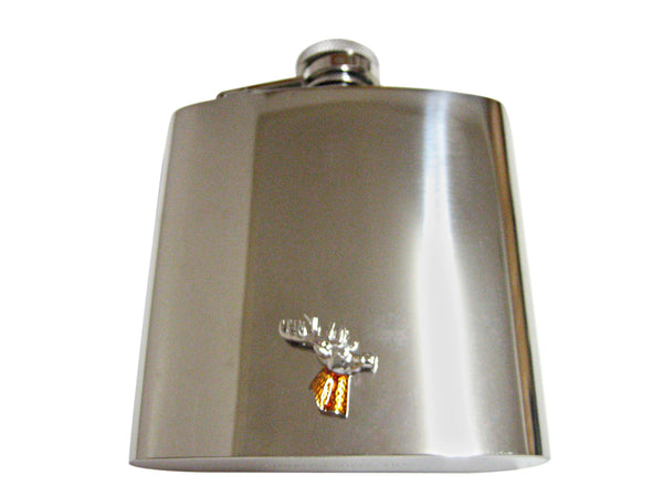 Colored Stag Deer Head 6 Oz. Stainless Steel Flask