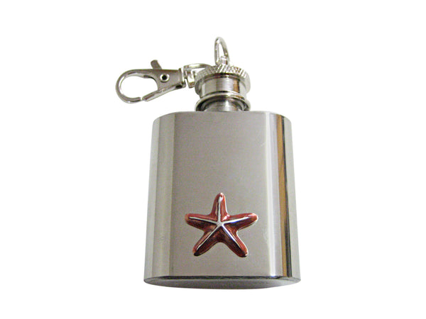 Colored Starfish 1 Oz. Stainless Steel Key Chain Flask
