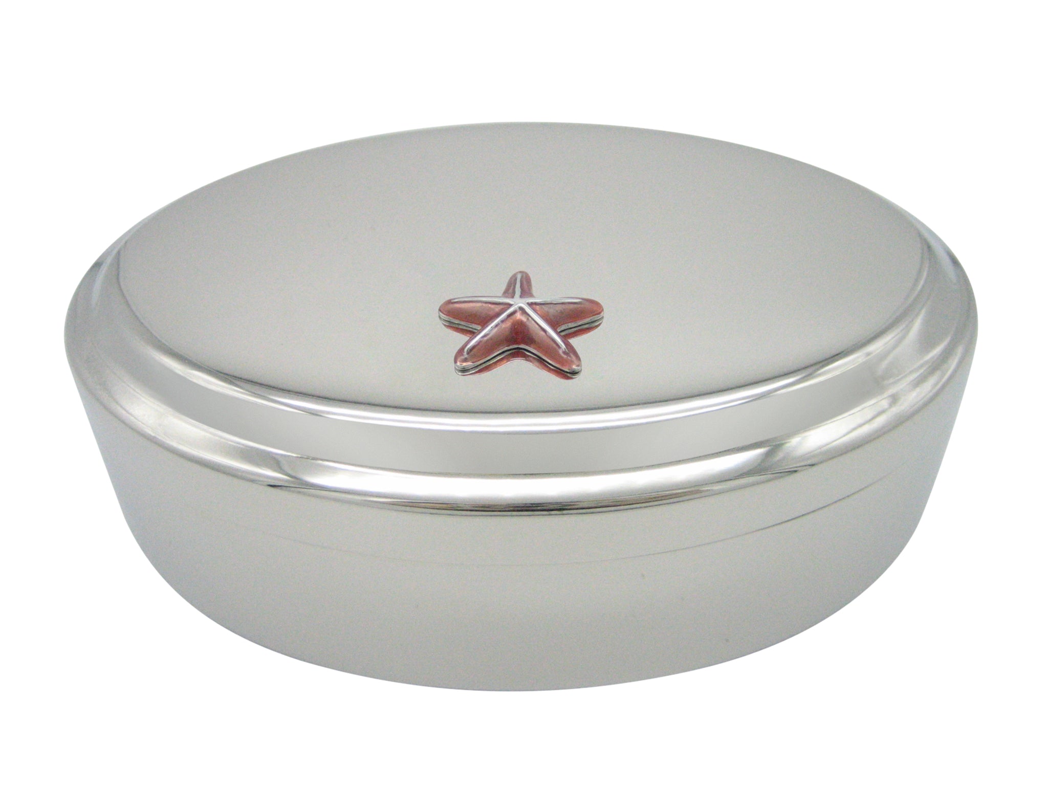 Colored Starfish Pendant Oval Trinket Jewelry Box