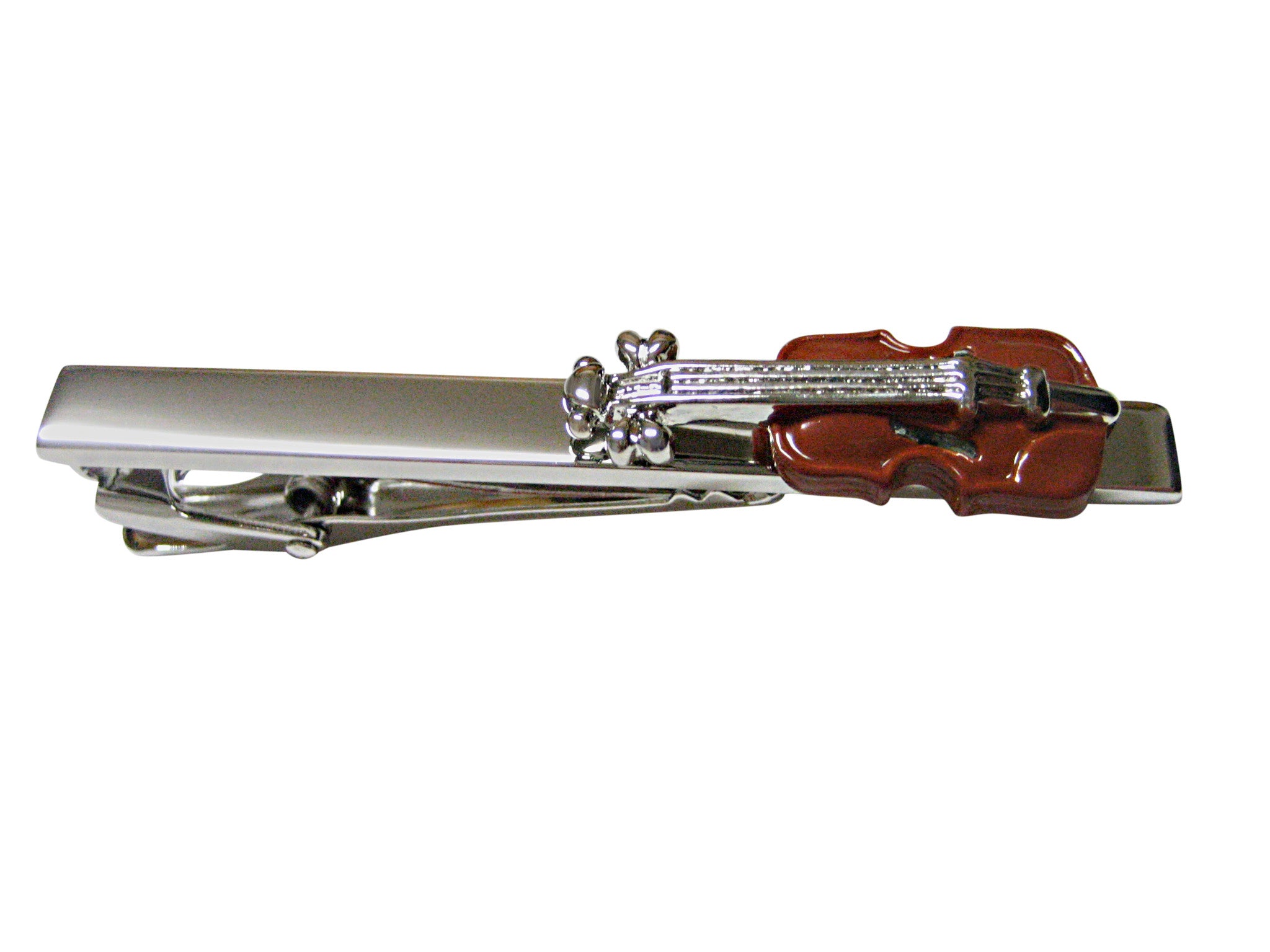 Colored Violin Musical Instrument Square Tie Clip