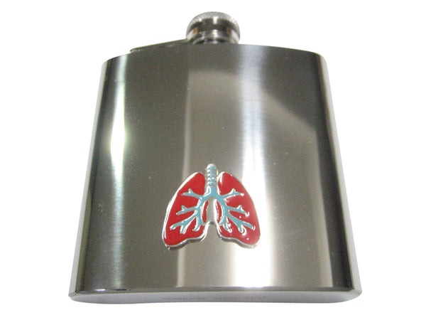 Colorful Anatomical Medical Pulmonary Lung 6oz Flask