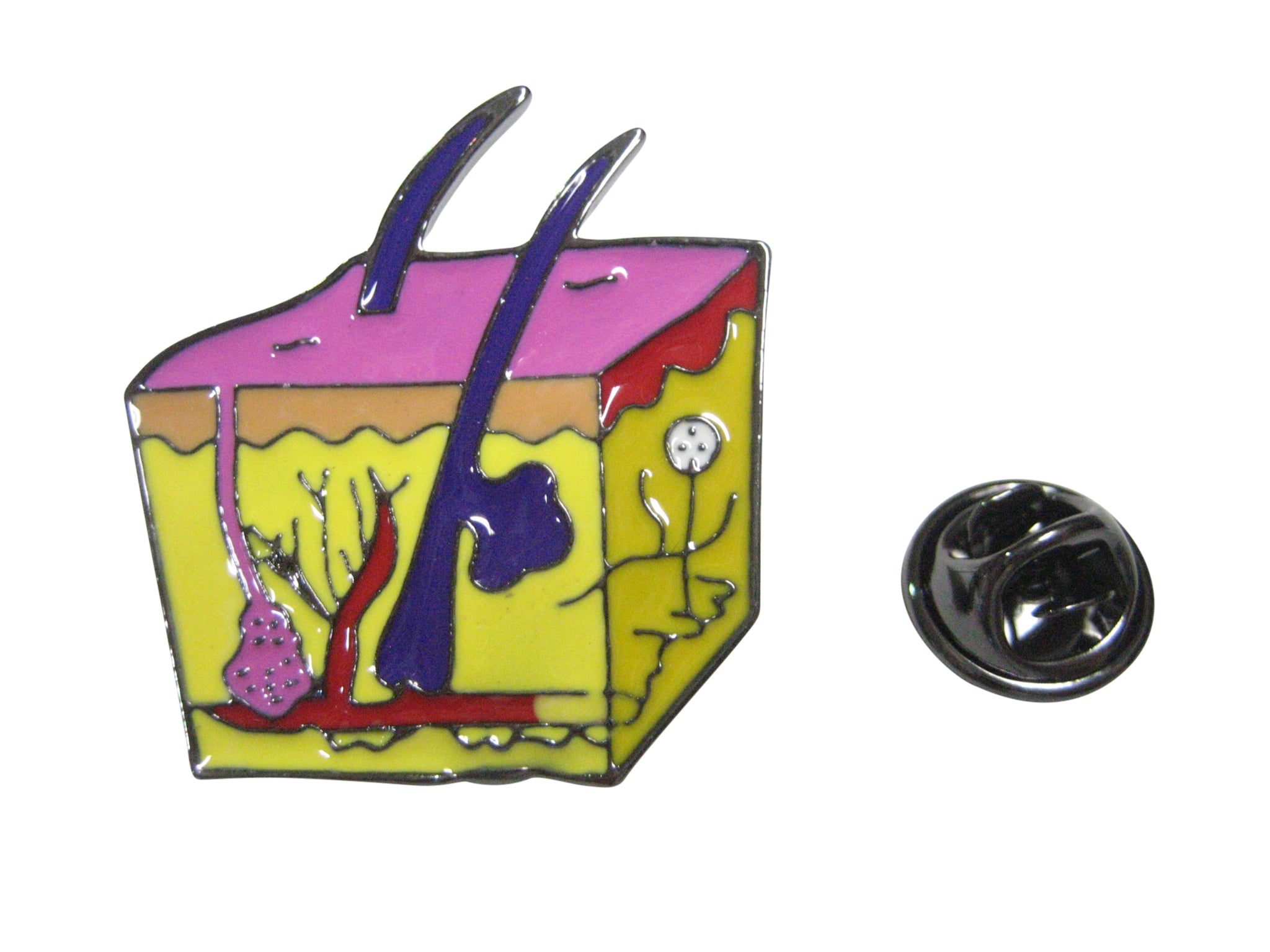 Colorful Anatomical Skin Cell Lapel Pin