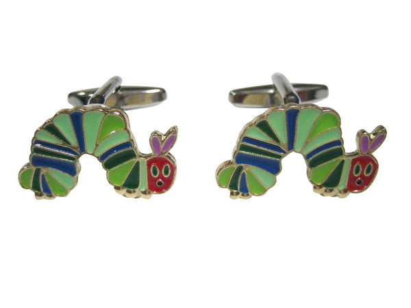 Colorful Caterpillar Bug Insect Cufflinks