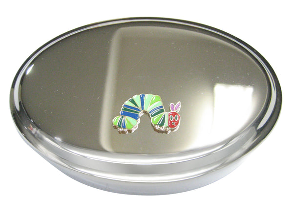 Colorful Caterpillar Bug Insect Oval Trinket Jewelry Box