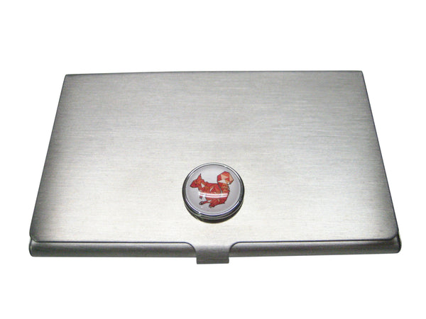 Colorful Circular Geometric Squirrel Chipmunk Business Card Holder