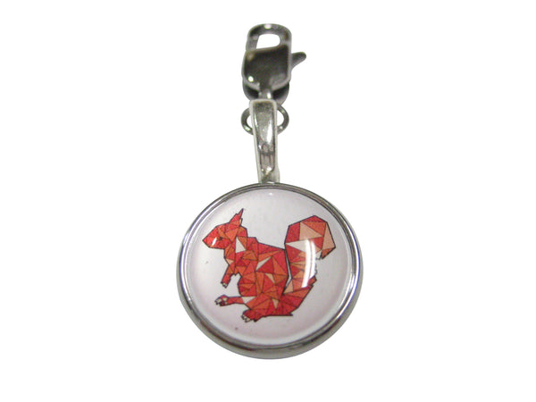 Colorful Circular Geometric Squirrel Chipmunk Pendant Zipper Pull Charm