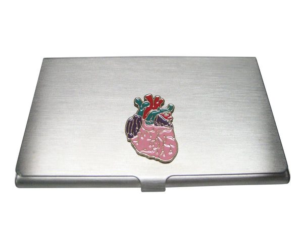 Colorful Flat Anatomical Heart Business Card Holder