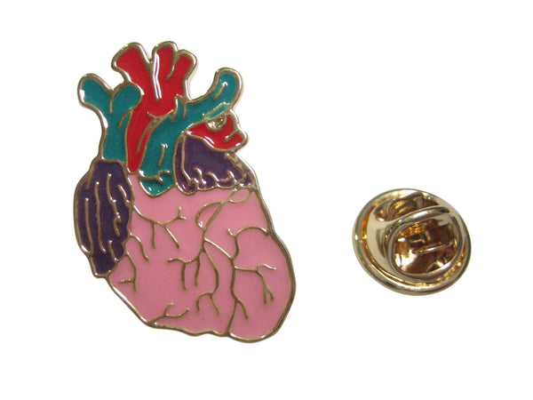 Colorful Flat Anatomical Heart Lapel Pin