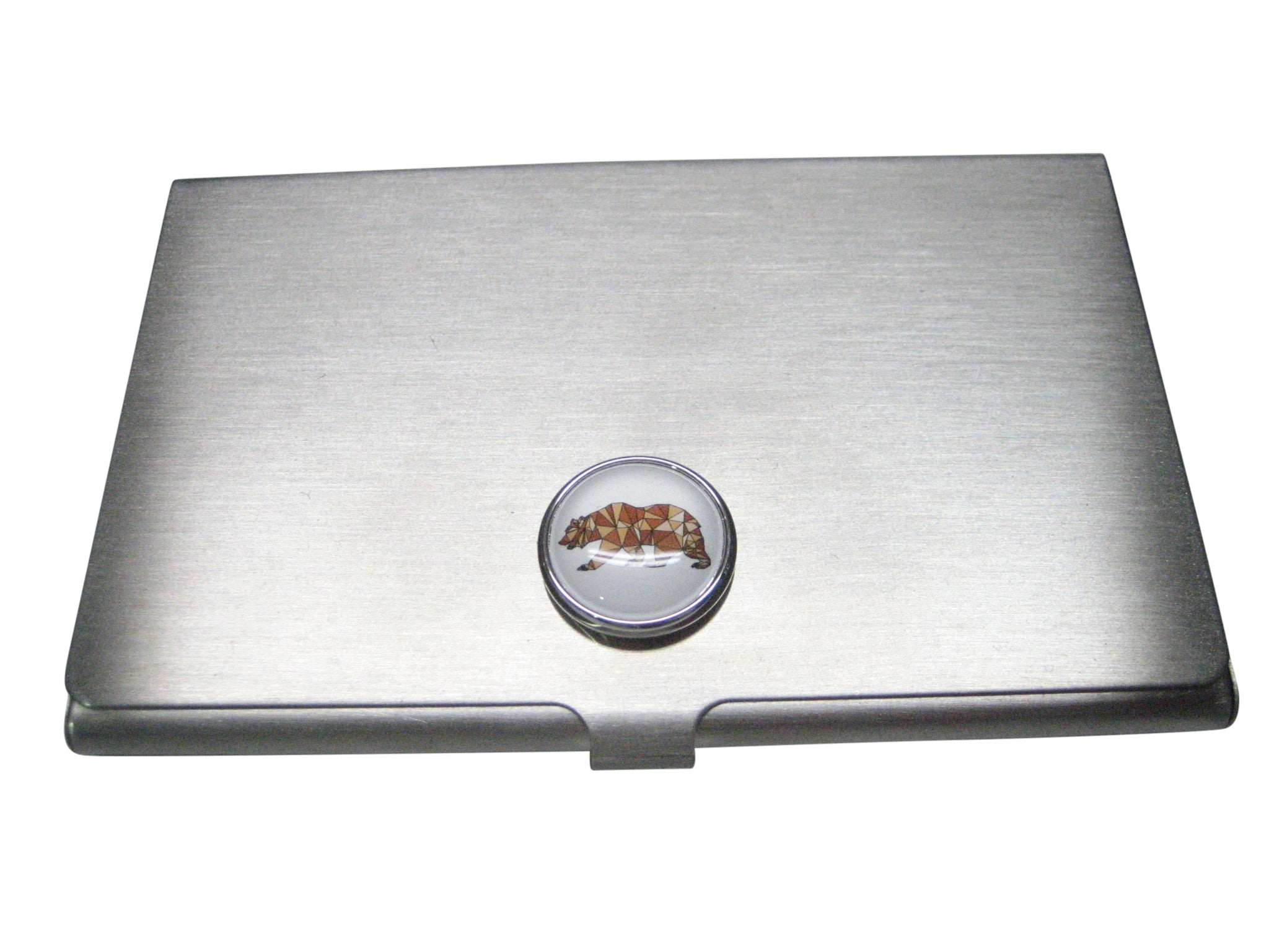 Colorful Geometric Bear Business Card Holder