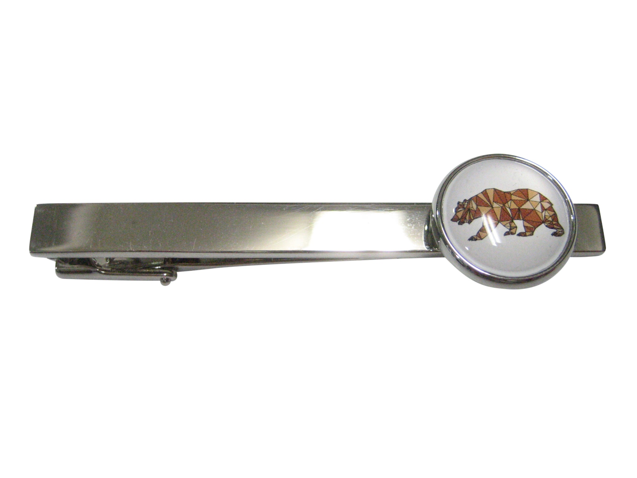 Colorful Geometric Bear Tie Clip