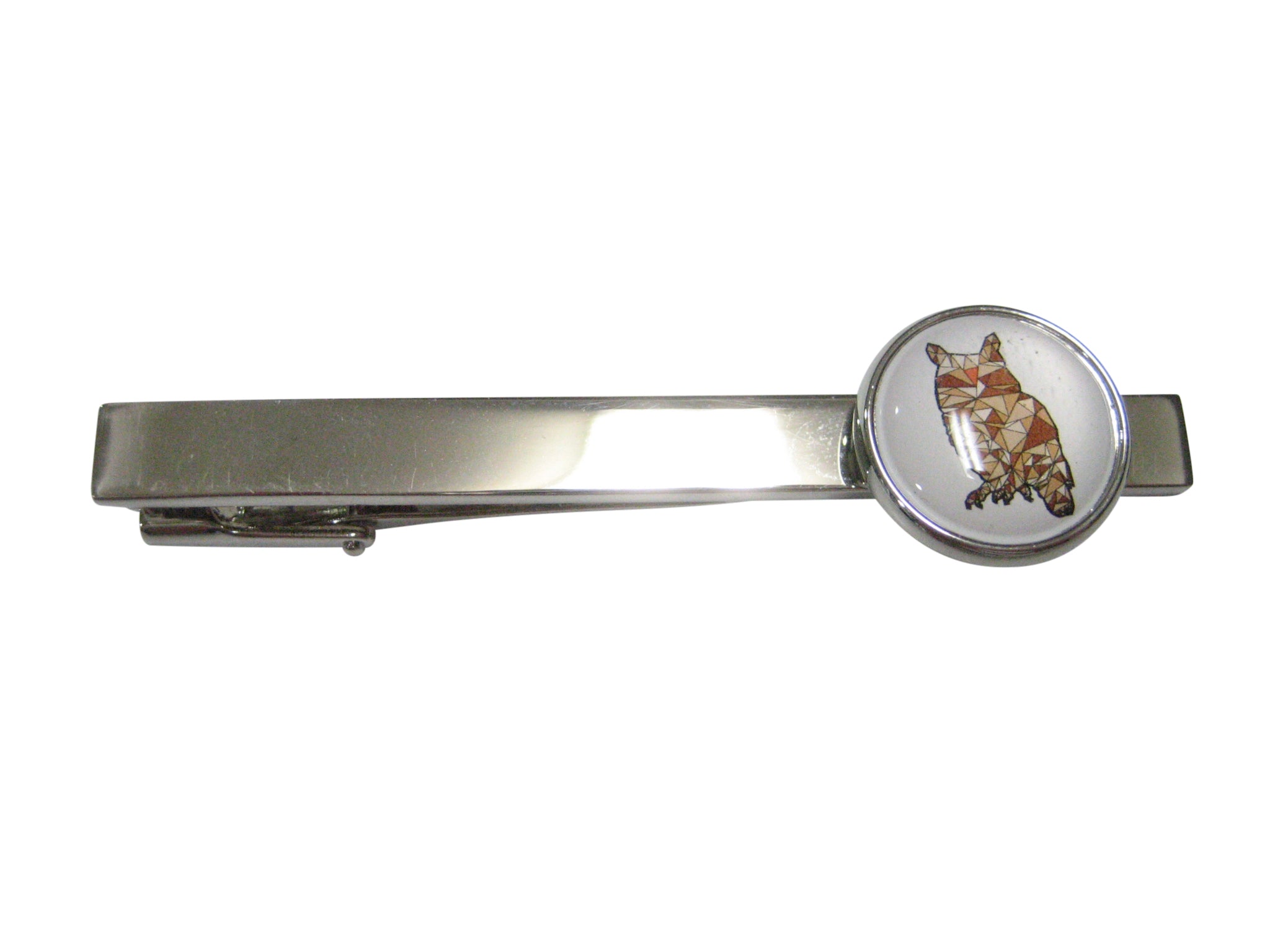 Colorful Geometric Owl Bird Tie Clip
