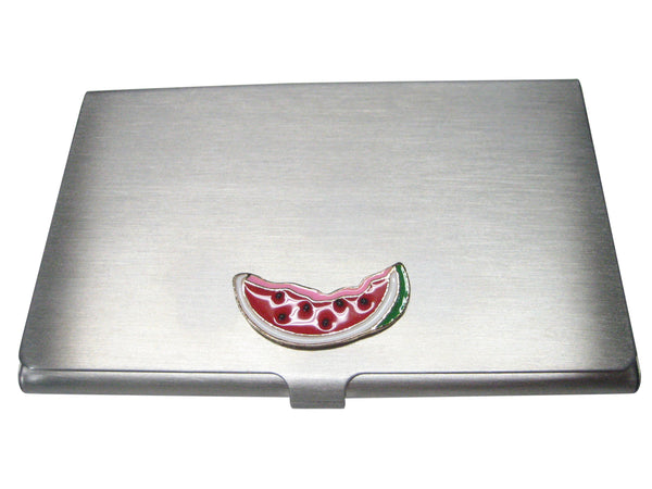 Colorful Half Eaten Watermelon Fruit Business Card Holder