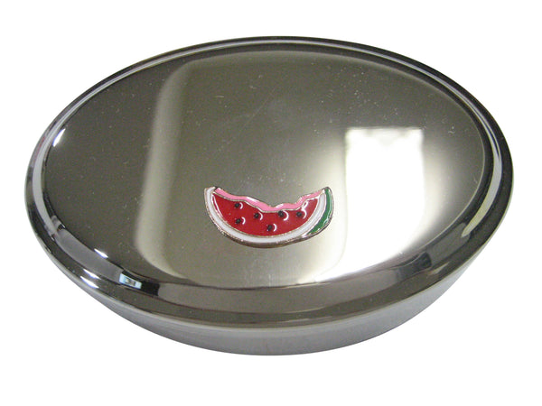 Colorful Half Eaten Watermelon Fruit Oval Trinket Jewelry Box