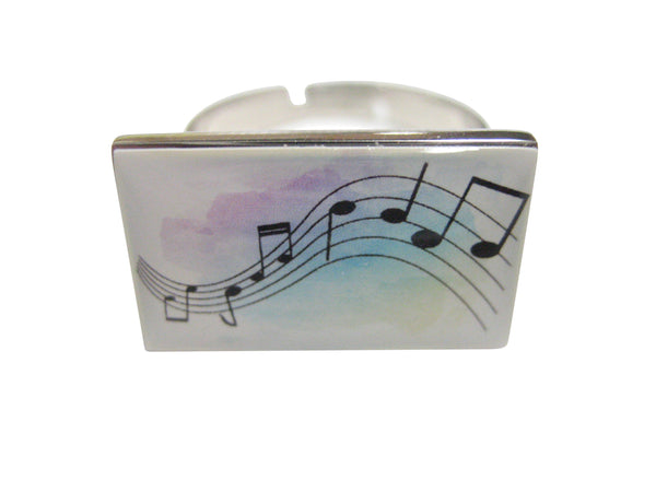 Colorful Music Notes Adjustable Size Fashion Ring