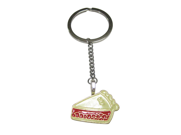 Colorful Pastry Chef Bakery Sliced Fruit Pie Pendant Keychain