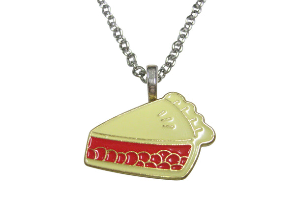 Colorful Pastry Chef Bakery Sliced Fruit Pie Pendant Necklace