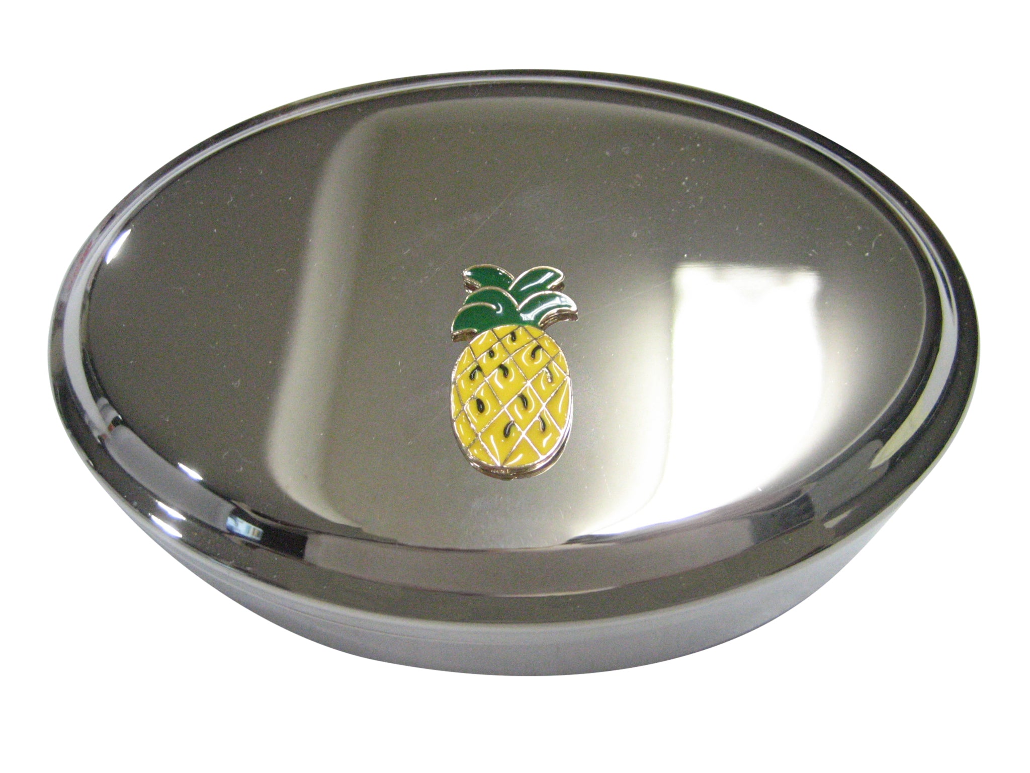 Colorful Pineapple Fruit Oval Trinket Jewelry Box