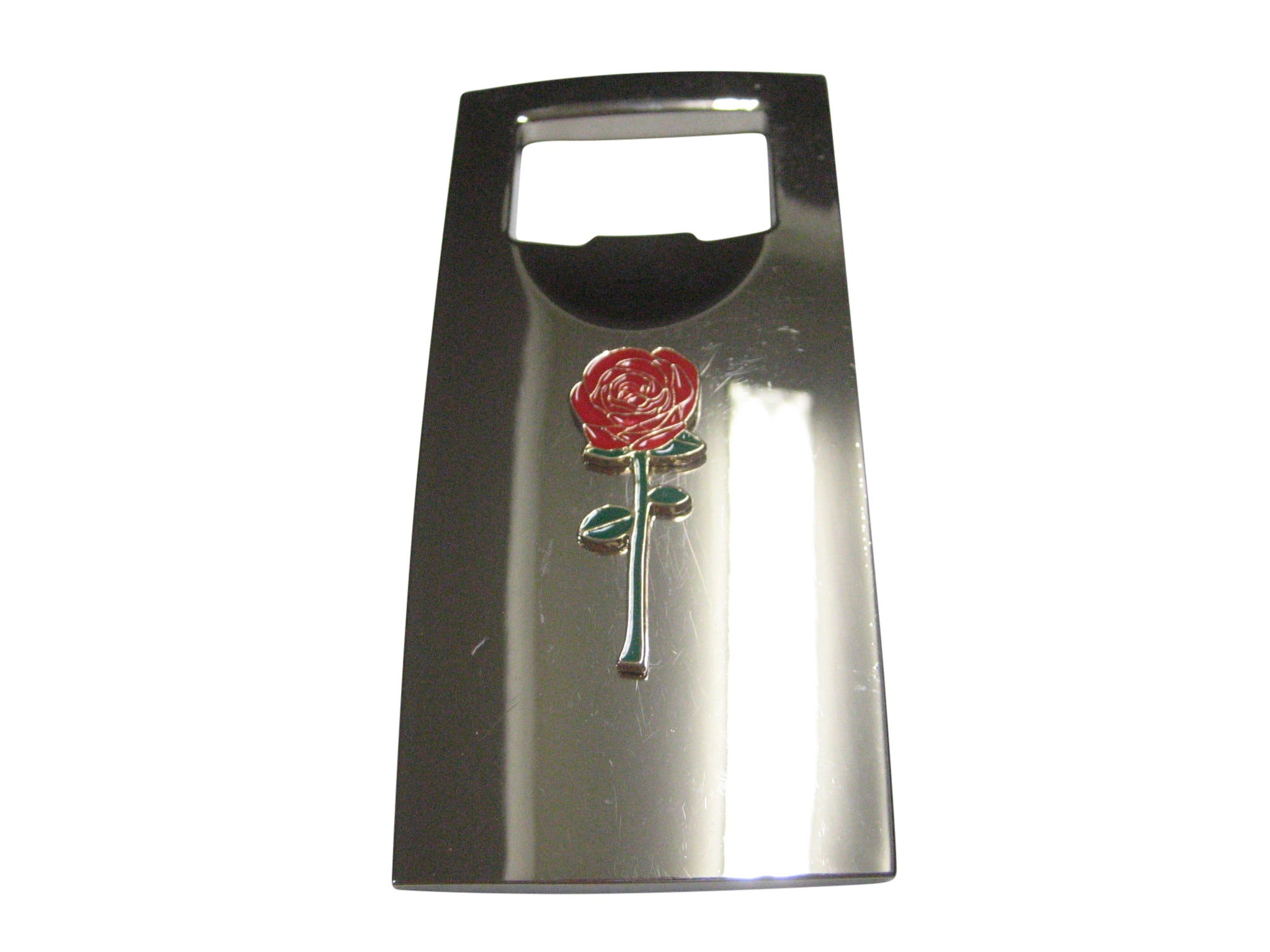 Colorful Red Rose Flower Bottle Opener
