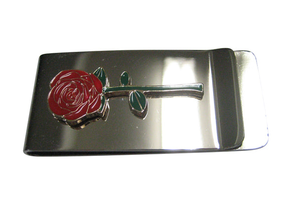 Colorful Red Rose Flower Money Clip