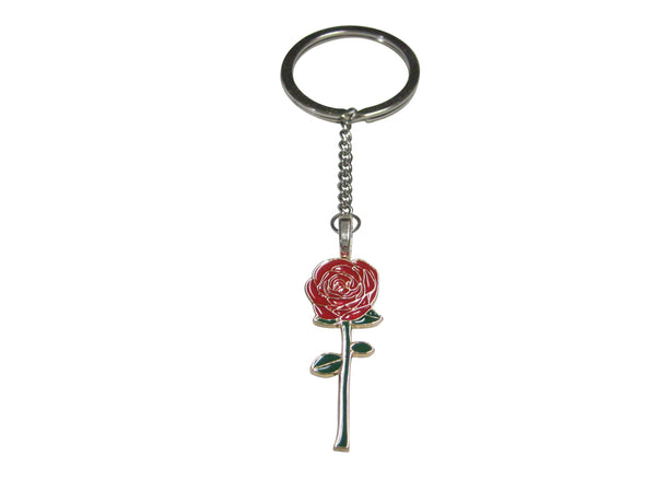 Colorful Red Rose Flower Pendant Keychain