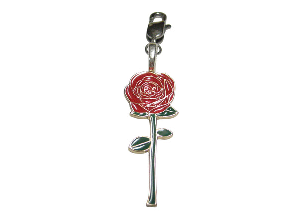 Colorful Red Rose Flower Pendant Zipper Pull Charm