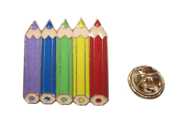 Colorful Set of Color Pencils Lapel Pin