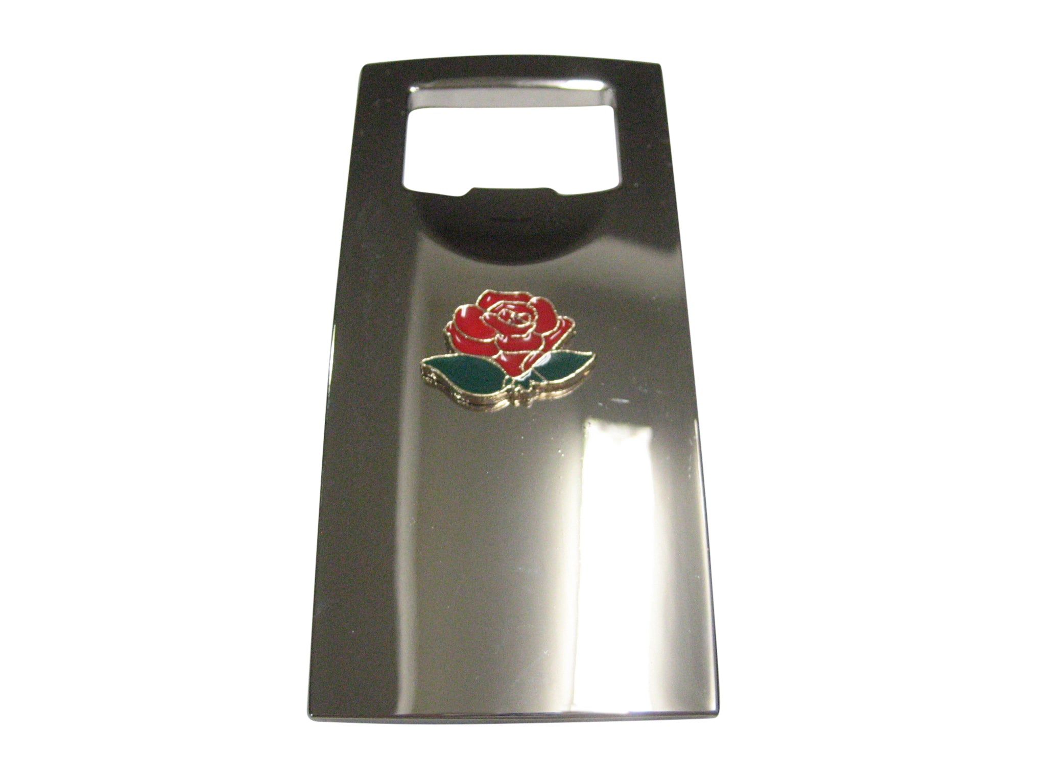 Colorful Short Red Rose Flower Bottle Opener