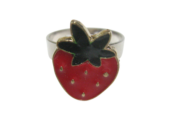 Colorful Strawberry Fruit Adjustable Size Fashion Ring