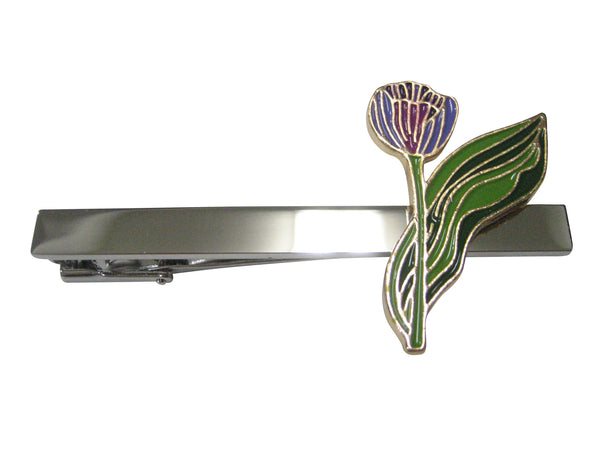 Colorful Tulip Flower Tie Clip
