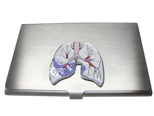 Colorful White Anatomical Medical Pulmonary Lung Business Card Holder