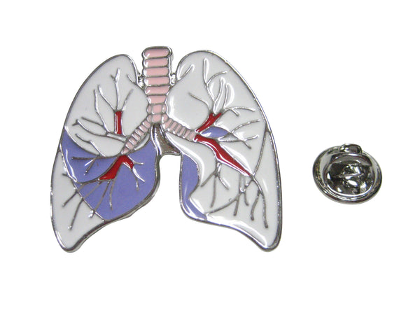 Colorful White Anatomical Medical Pulmonary Lung Lapel Pin