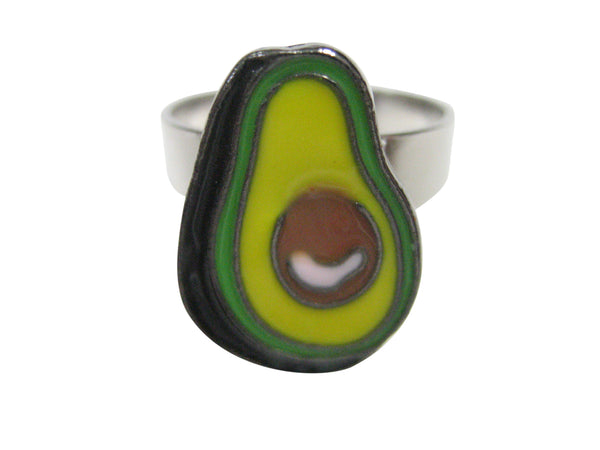 Colorful Avocado Adjustable Size Fashion Ring
